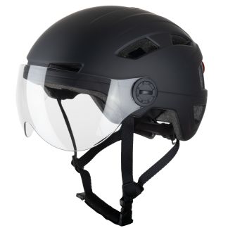 VINZ Munda Speed Pedelec Helm | LED Licht | Visier | NTA 8776 – Matt Schwarz