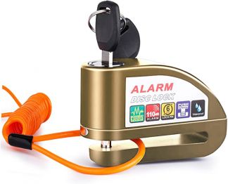 VINZ Elbroes Scheibenbremsschloss mit Alarm - Bronze