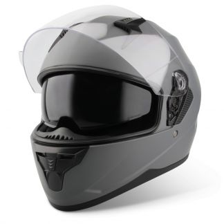 VINZ Kennet titanium Integralhelm Rollerhelm Motorradhelm Sonnenblende Vorderansicht offenes Visier