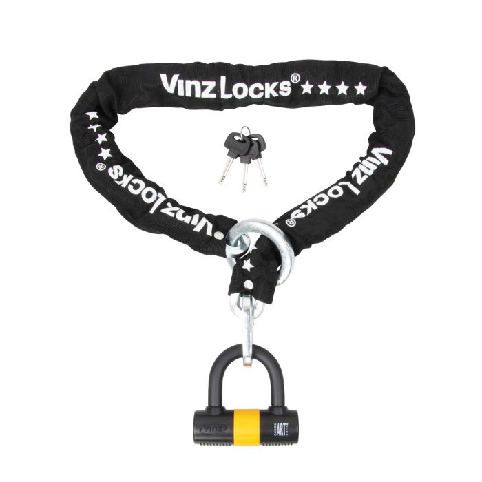 VINZ Motorradschloss + Loop ART 4 - 200 cm